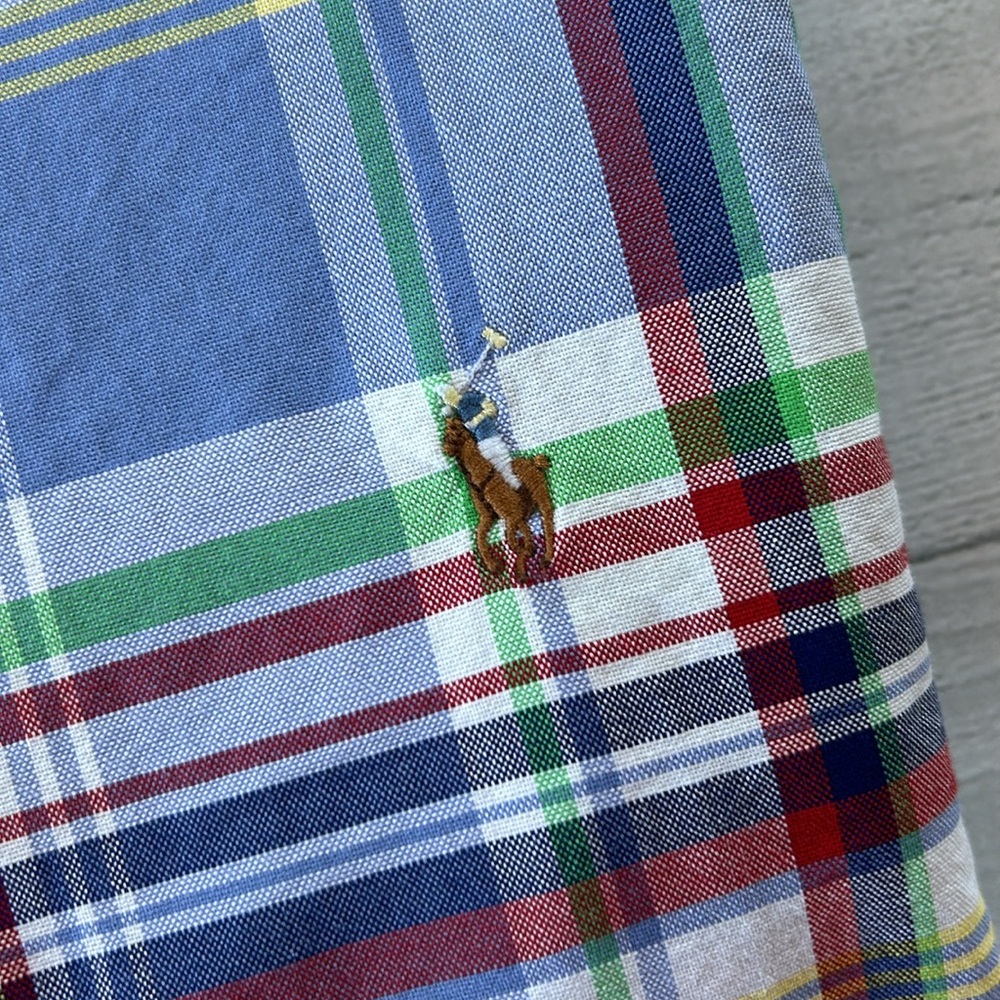 Polo Ralph Lauren Long Sleeve Button Oxford Madras Multicolor Plaid Shirt Sz M - Picture 2 of 10